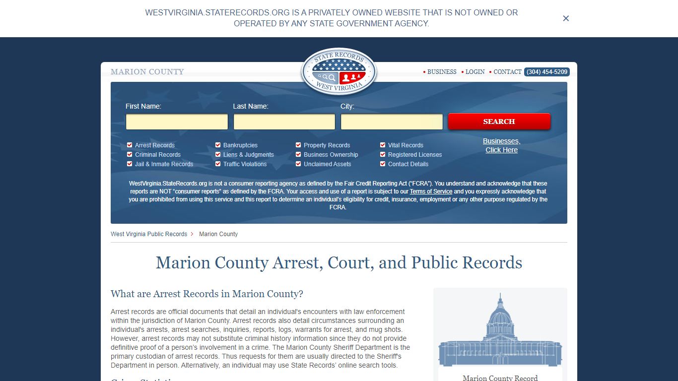 Marion County Arrest, Court, and Public Records